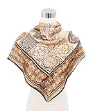 Satin Brown Square Decor Print - Silk Square Scarf 35
