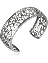 Sterling Silver Filigree Cuff Bracelet, 6.5"
