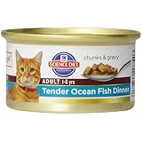 Hill's Science Diet Adult Tender Ocean Fish Dinner Chunks and Gravy Cat Food Can, 2.9-Ounce, 24-Pack