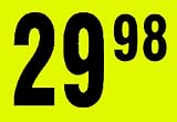 $29.98 In-Store Use Day-Glo Yellow Display Labels 3/4 x 1/2 - 1 Roll, 1000 Labels #MSLW3429 (Retail Price Stickers)