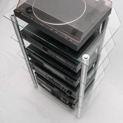 Hifi Rack Accordo Hifi 5 HX Klarglas silber seidenmatt