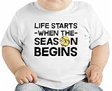 Life Starts When The Season Begins Slogan オーガニックベビーTシャツ 12 - 18 Months