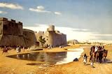 Acrylic Fridge Magnet Gerome Jean Leon An Arab Caravan outside a Fortified Town Egypt