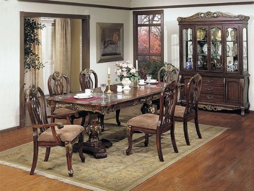 All new item 7pc Princess genuine wood and marble dining room set