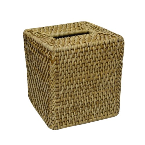 Elite Home Fashions Hana Tissue Box, Honey