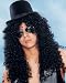 Unisex Deluxe Curly Black Rocker Wig Adult Black
