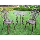 IMAGE OF Outdoor Patio Rose 3-pc. Metal Bistro Set