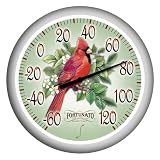 Springfield Precision Instruments 12 Inch  Nostalgic Cardinal Low Profile Patio Thermometer