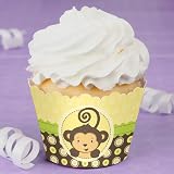 Monkey Neutral - Baby Shower Cupcake Wrappers