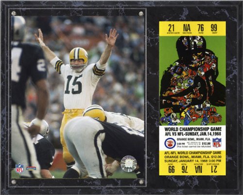 Bart Starr Sublimated 12x15 Plaque | Details: Green Bay Packers, Super Bowl II, with Replica ticket