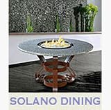California Outdoor 101A-BK-FP-SUN-NG-PG3 Solano Fire Pit Table Sunset Gold