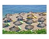 Beach Huts of Greece Scenic Photographic Poster Print by John Rizzuto III, 20x16