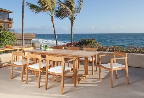 70220 Premium 9pc Horizon Rectangular Danish Teak Wood Dining Set product image