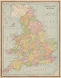 Cram 1891 Antique Map of England & Wales
