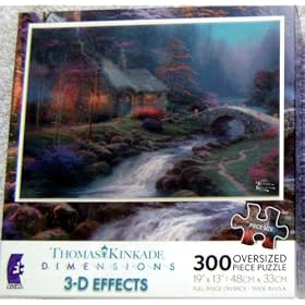 Ceaco Thomas Kinkade Twilight Cottage 300 Oversized Piece Jigsaw Puzzle