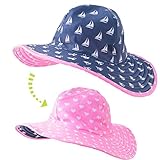 ラッフルバッツ 帽子 rufflebutts 日よけ ベビー帽子 ベビーハット リバーシブル ドット （サイズ：0-12m、カラー：Hot Pink/Nautical Navy） [並行輸入品]