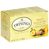 Twinings Peach Black Tea, Tea Bags, 1.41 Ounces  Boxes (Pack of 6) ~ Twinings