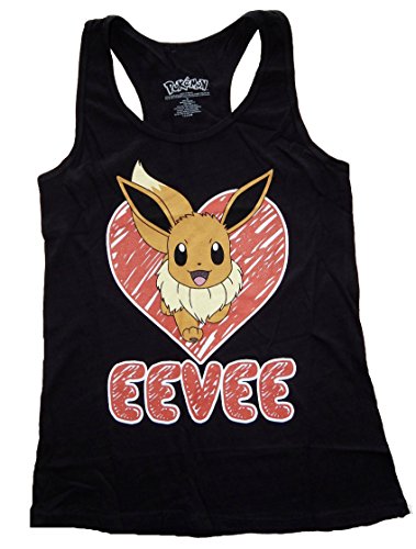 Pokemon Eevee Juniors Black Racerback Tank Top