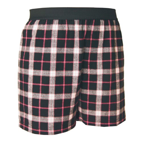 Black and Pink Tartan Plaid Check Cotton Flannel Plaid check boxers boxer shorts available... by 