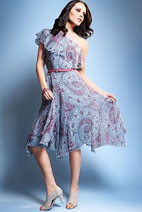Zandra Rhodes One Shoulder St Basil Spiral Print Dress - Marks & Spencer : marks zandra rhodes one shoulder st basil spiral print dress spencer marks spencer