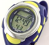 New Q&Q Digital Alarm Date Light Stop Sport Resin Watch