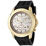 Swiss Legend Men’s 40042-YG-02 Chronograph Gold-Tone Stainless Steel Black Rubber Silver Dial Watch