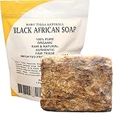 Organic African Black Soap 1 Lb (16 Oz) Raw Natural African Black Soap Handmade From Ghana Africa. Pure Authentic 100% Natural Organic for Acne, Scar Removal And Stretch Marks By Mary Tylor Naturals