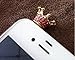 Diamond Crown Bling Ear phone Jack Dock Plug Ear Cap Antidust Plug Stopper for iphone 4 4S