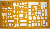 1:50 Scale Architectural Sanitary Plumbing Kitchen Furniture Architect Drafting Template Stencil - Technical Drafting Design Floor Plan Symbols