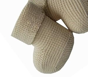 Naturapura Organic Cotton Knitted Baby Booties - Ecru - 3-6 Months