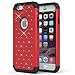 PASONOMI iPhone 6 Plus Case, Hybrid Stud Rhinestone Bling Armor Defender Case Cover for Apple iPhone 6 Plus 5.5 inch with Dazzling Diamond (Red)