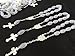 25 Pc Baptism Favors Mini Rosaries Frosted White with Silver Plated Accents/communion Favors Recuerditos De Bautismo/ Christening Favors/ Decenarios/ Decades/ Finger Rosaries