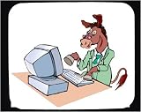 Mouse Pad with computers, donkey, programmer