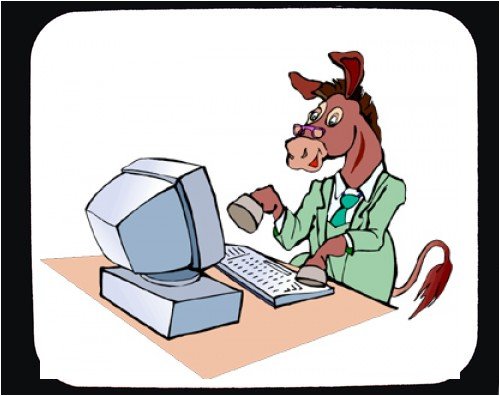 Mouse Pad with computers, donkey, programmer