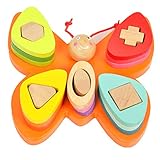【ノーブランド 品】知育玩具 カラフル 蝶の形 木製 ビルディングブロック 子供