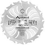 Freud TK103 Avanti 7-1/4-Inch 16 Tooth ATB Thin Kerf Framing and Decking Saw Blade with 5/8-Inch and Diamond Knockout Arbor