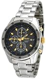 Seiko Chronograph Stainless Steel Black Dial Mens Watch SNDC51