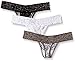 Maidenform Women's One Size Lace Thong #40118 3 Pack Bundle