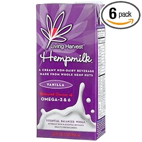 Living Harvest Hempmilk, Vanilla, 32-Ounce Aseptic Containers (Pack of 6)
