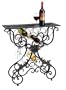 29" French Style Scroll Wine Table and Bottle Holder