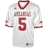 Adidas Arkansas Razorbacks #5 White Replica Football Jersey