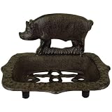 Pig Motif Cast Iron Antique Look Soap Dish