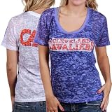 NBA Touch by Alyssa Milano Cleveland Cavaliers Ladies Royal Blue-White Sublimated Sheer Burnout Premium T-shirt (Large)