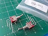 トグルスイッチ 基板取付＜垂直アングル　単双　ON-ON　中央で止まらない　バネなし＞2個入＜1sw-432＞