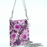 Designer Inspired Synthetic Leather Dasein leopard floral printed messenger bag – Black Purple Prints