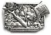 MAD TEA PARTY Silver Belt Buckle Alice In Wonderland