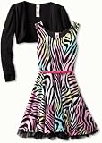 Beautees Girls 7-16 Zebra Print With Shrug