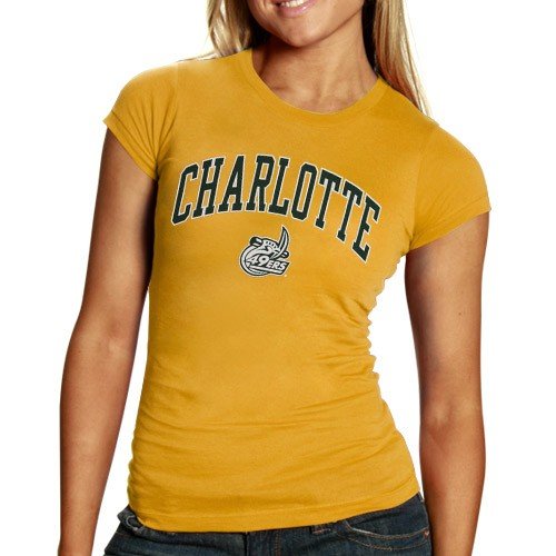 Charlotte 49ers Gold Ladies Arch Graphic Skinny T-shirt (Large)