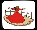 Decorated Mouse Pad with dancing, gown, girl, China, woman, Asia, dancer, fence