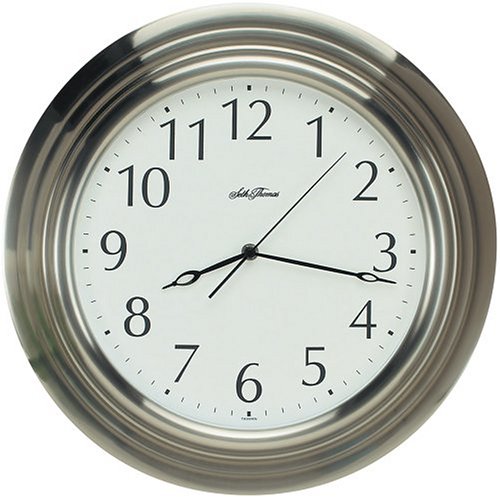 Seth Thomas Polished Steel Wall Clock